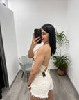Top Uncinetto Beige