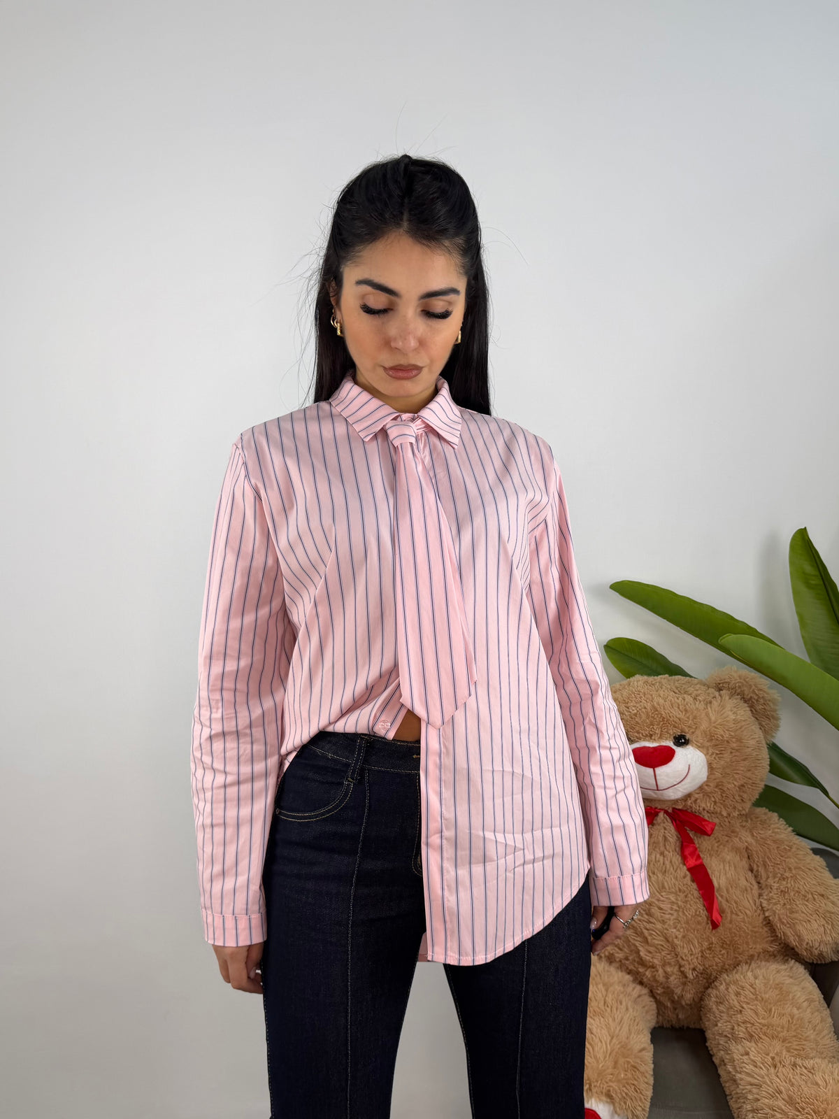 Camicia Maxi Con Cravatta