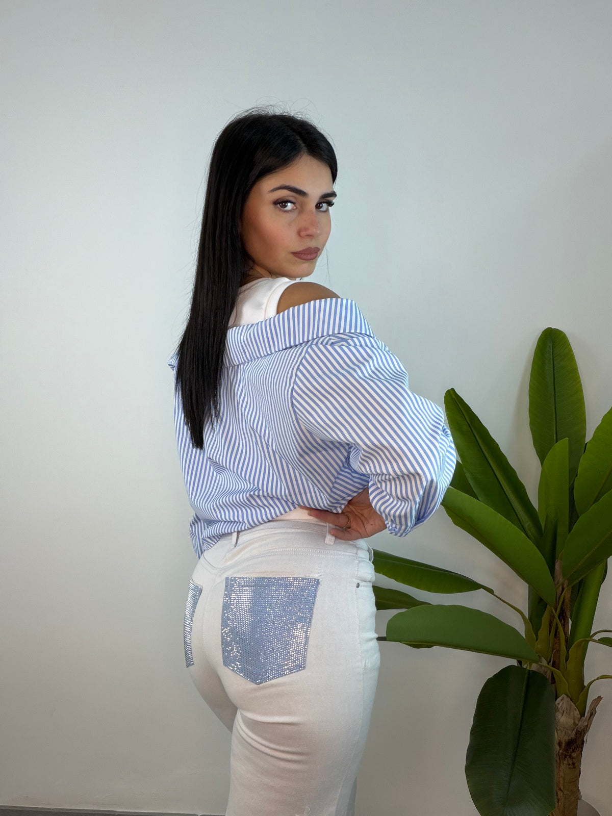 Jeans White Pocket
