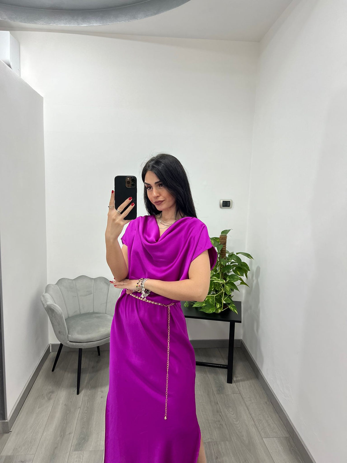 Abito Long Satin