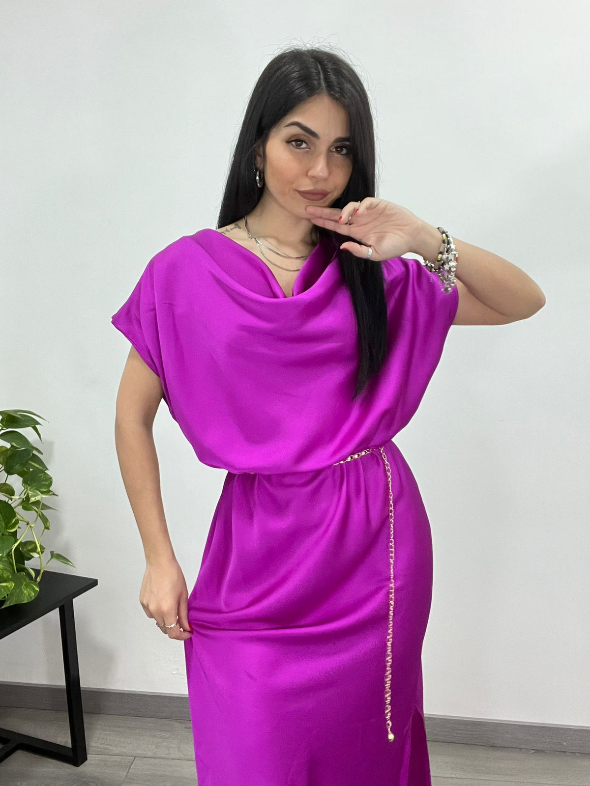 Abito Long Satin