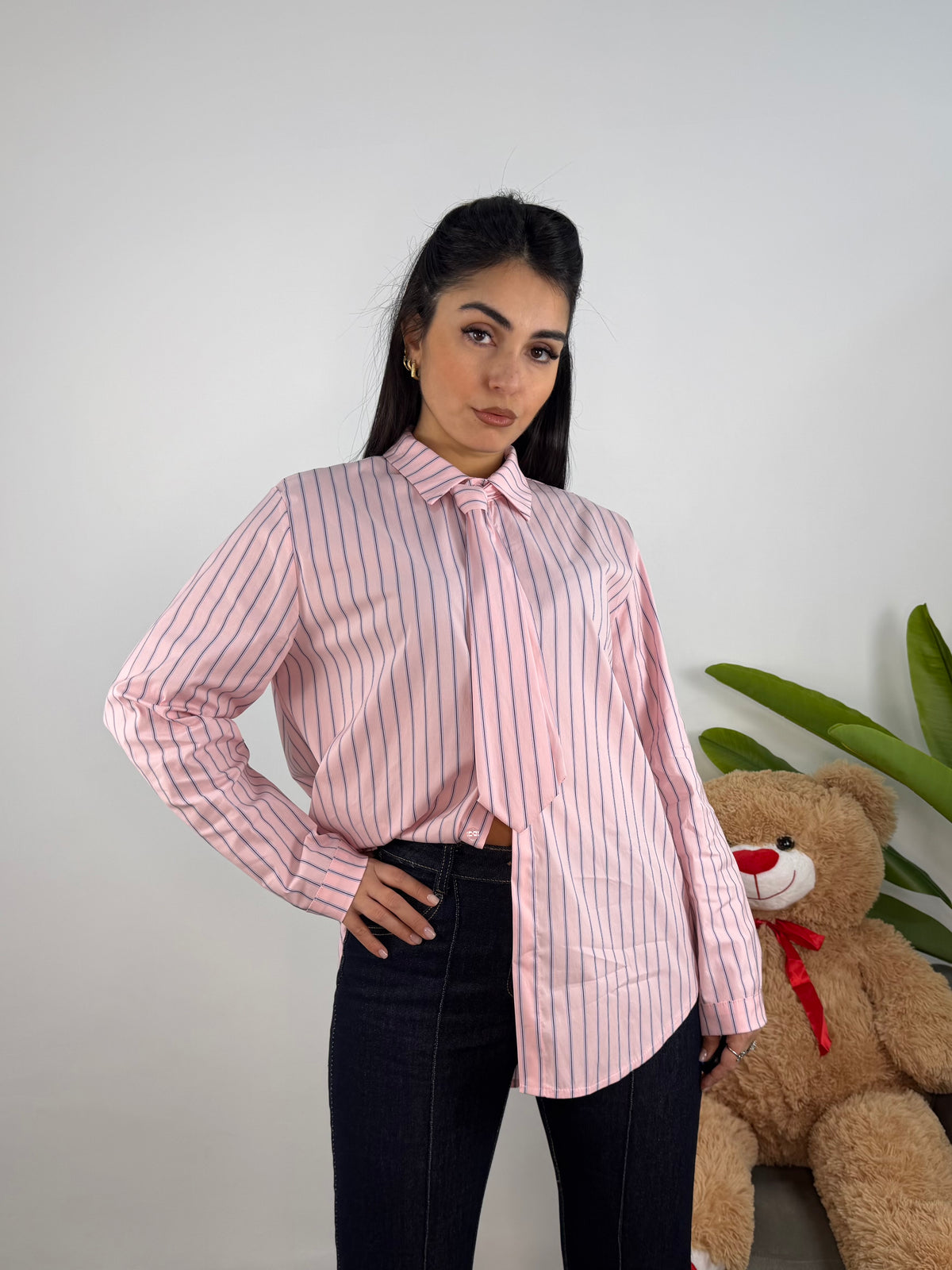 Camicia Maxi Con Cravatta